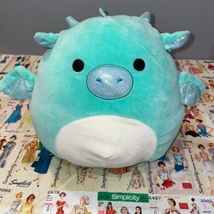 miles the green/teal dragon squishmallow kellytoy